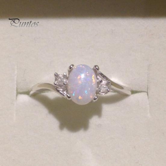 Fashion Exquisite Opal Alloy Charm Ring Women Bride Wedding Engagement Jewelry