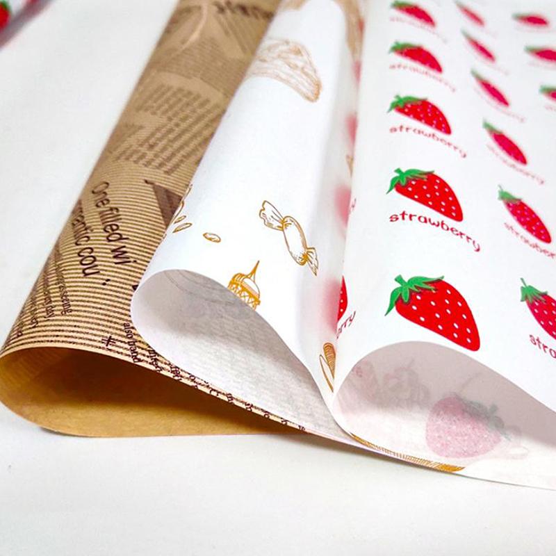 50 ks Olejivzdorný pekařský obal na jídlo Voskový papír Obal na burger a hranolky Olejivzdorný papír Kuchyňský Sendvič Chléb Jídlo Pekařské nářadí Podložka