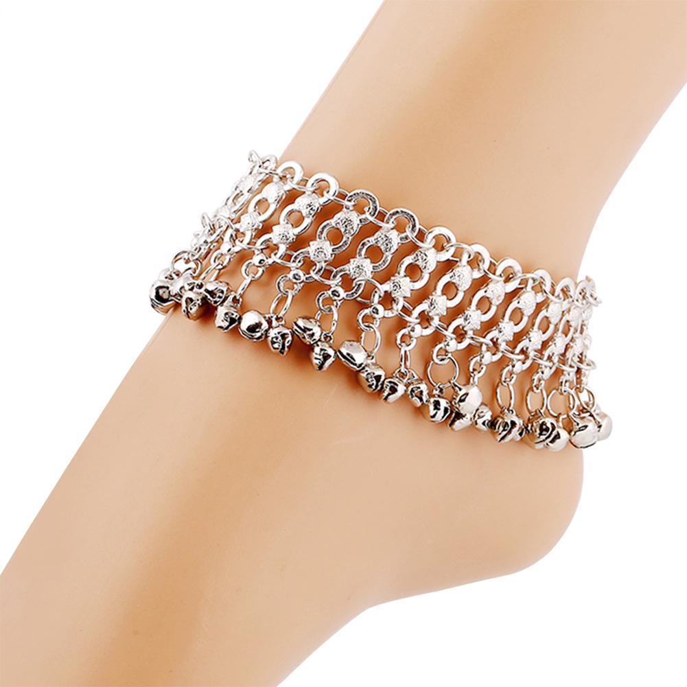 Women Fashion Exquisite Silver Bell Anklet Beach Barefoot Jewelry