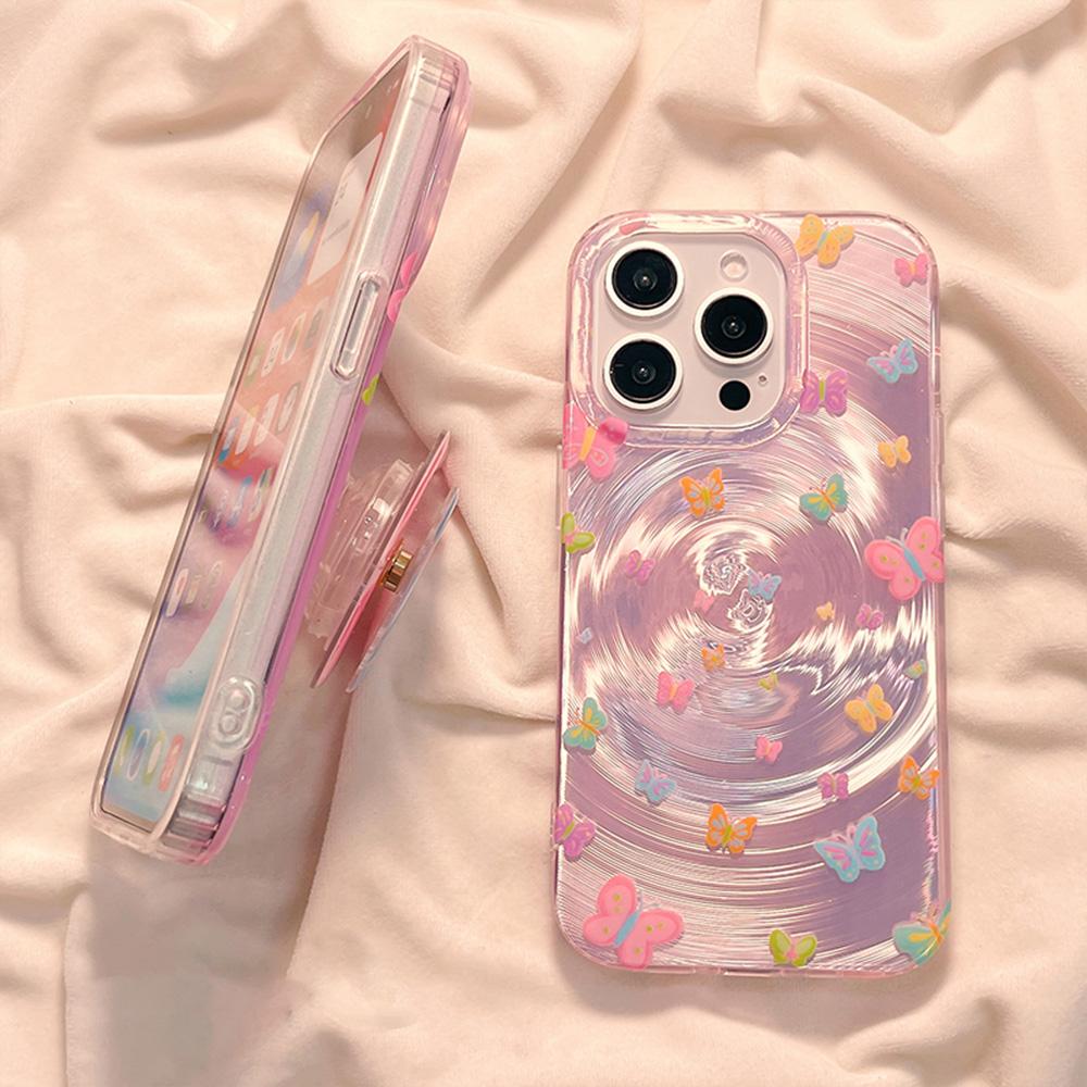 Phone Case+Bracket For iPhone 11 13 16 ProMax Case iPhone 14 15 ProMax 12 13 ProMax 13 Pro 14 Pro Swirl Phone Case Fashionable and Versatile Cartoon