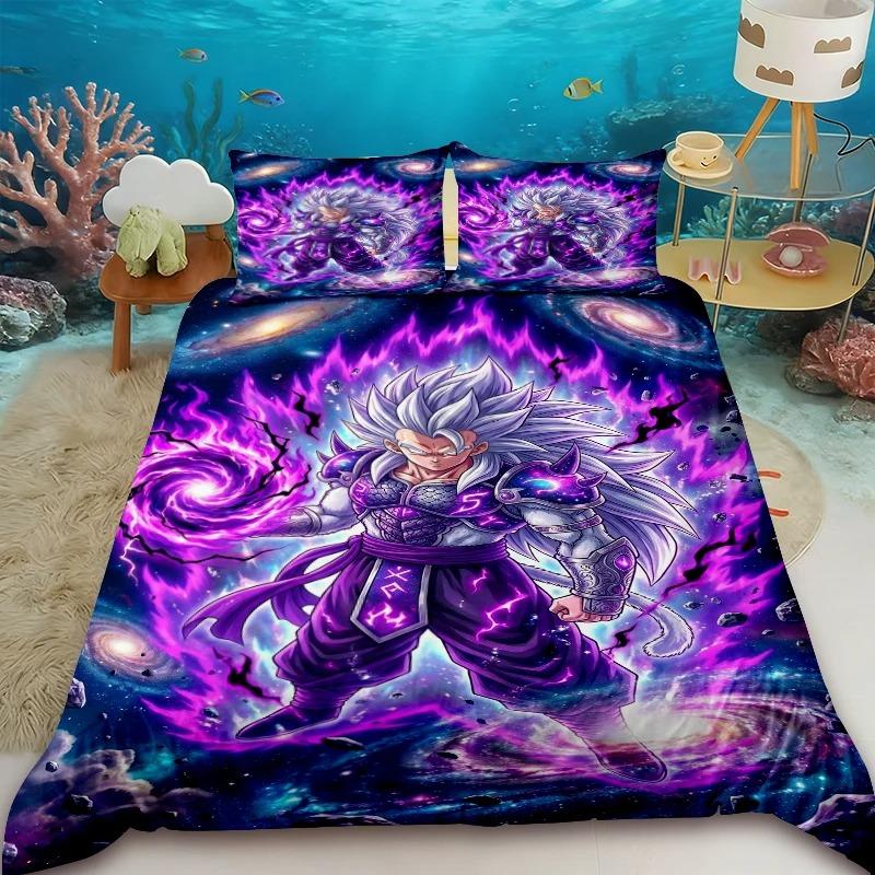 Teens Goku Duvet Cover Dragon Ball Goku Cartoon Bedding Set Quilt Cover Twin King Dormitory Bedroom Home Decor