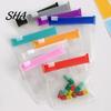 Clear Small Plastic Bags Slide Lock Bags, Thick EVA Reusable Storage with Colored Slider, Pill Pouches, for Coin Jewelry Paper Clips Candy Travel