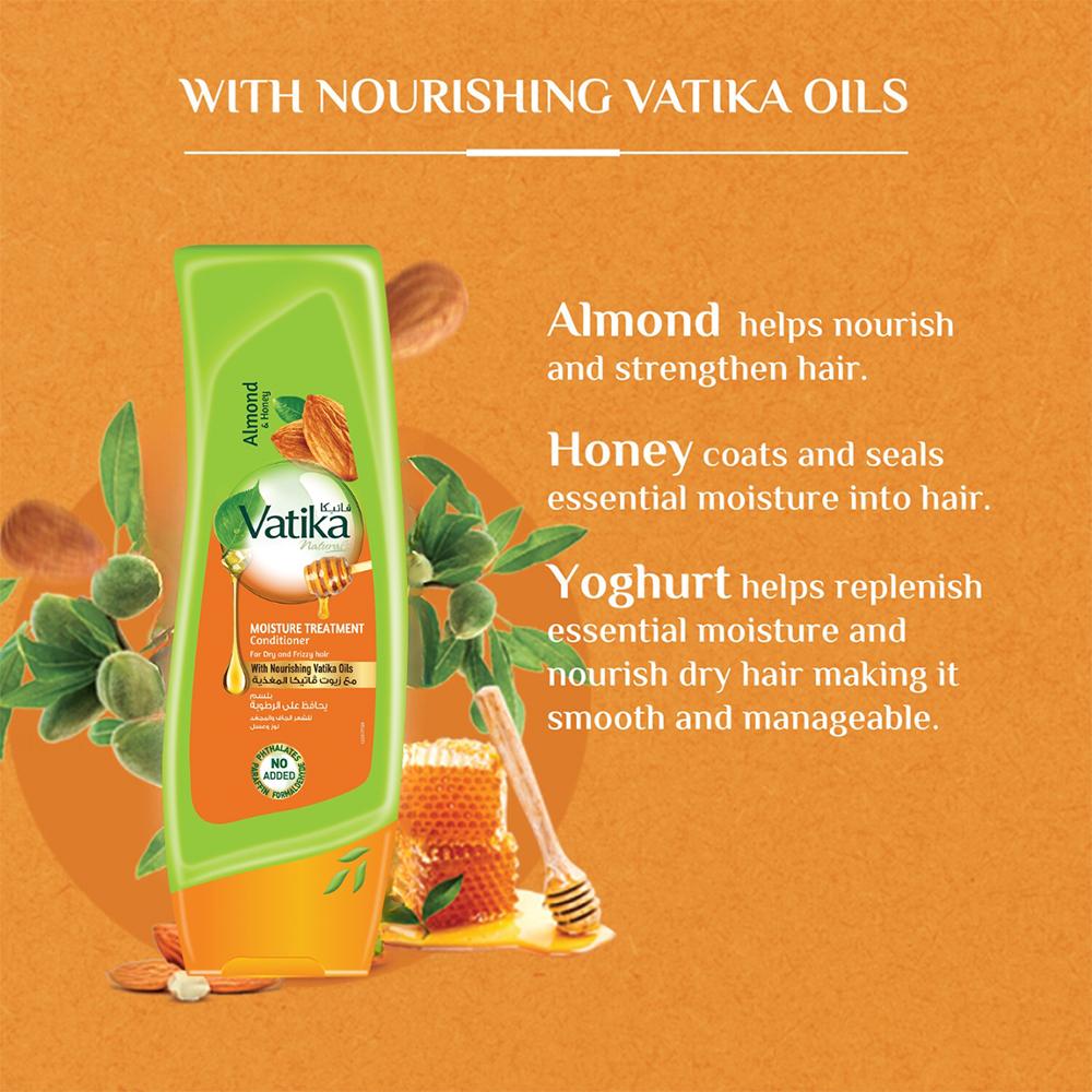 Hair Conditioner Vatika Dabur UAE | Enriched with Almond & Honey | Deep Nourishment | For Dry and Frizzy Hair | Moisture Treatment