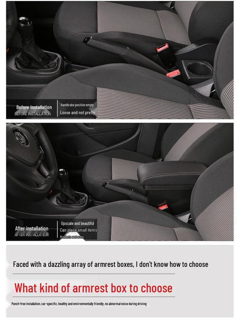 2018 VW Polo Armrest Box & Accessories for Center Console Upgrade 2017+