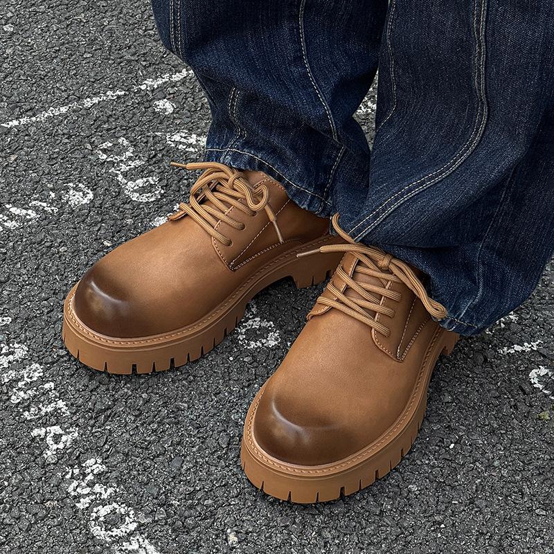 Spring and Summer New British Leather Shoes Casual Shoes Increase Commuting Fashion Trend Paris Platform Derby Shoes 3135-R