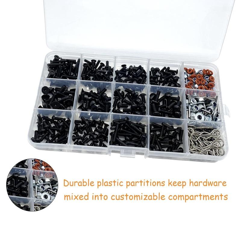 520PCS Universal Remote Control Screw Kit, Screw Combination Kit Hardware Fasteners for Remote Control Crawlers and Trucks