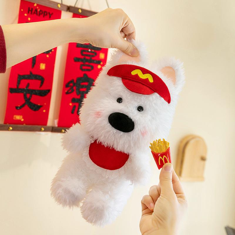 West Highlands Plush Dog Doll Cartoon Doll Scribbled Puppy Dress Up Doll Little Girl Hugs Sleeping Doll