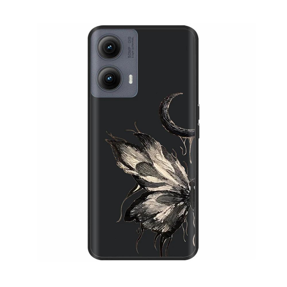 Silicone Casing For Motorola Edge 2024 Case Lovely Cartoon Soft TPU Black Cover For Moto Edge 2024 6.6" Shockproof Fundas Capa