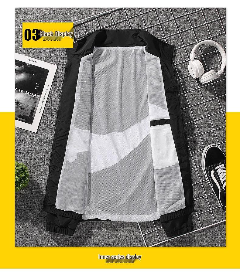 Pánská větrovka s barevnými bloky 2024 - Jarní/letní ležérní sportovní bunda pro teenagery a studenty