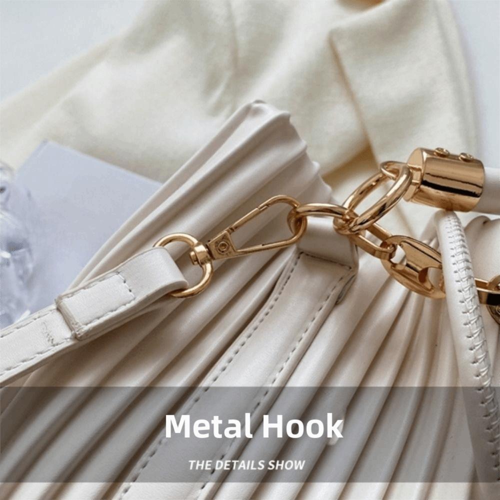 Plissiertes Design Umhängetasche Kette Schulter Eimer Tasche Trendige Schulterhandtasche Vielseitiger Stil
