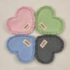 Korean INS Placemats Small Fresh Style Plaid Heart-shaped Coasters Cute Sweet Insulated Desktop Home Atmosphere Decoration