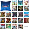 Roblox Game Cushion Cover Square Pillow Protector Decorate Back Support Mat Case