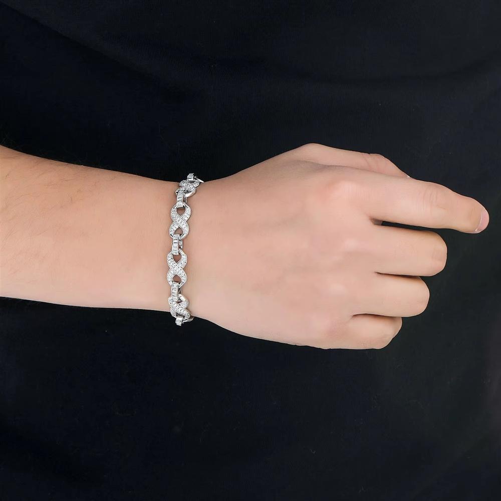 Eternity Lemniscate Bracelet 10mm Figure 8 Cuban Chain Micro Pave Zircon Endless Symbol Hip Hop Jewelry Men Women