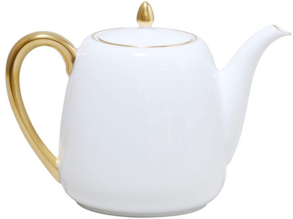 Okura Art Pottery Gold Line (Coupe Shape) Pot, Approx. 800cc, Made in Japan, 36B/1001