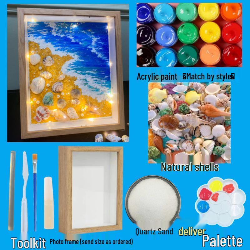 DIY Kindergarten Photo Frame Night Light - Handmade Texture Painting Gift