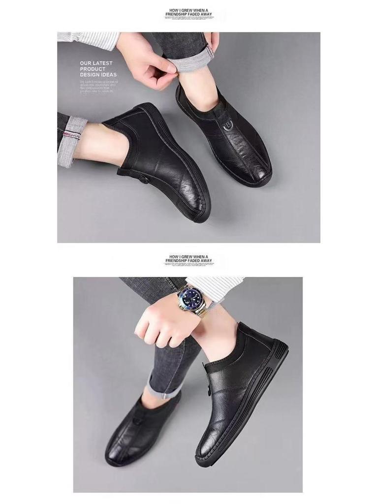 Woodpecker Men's Fleece-Lined Winter Shoes - Warm, Soft Sole, Mid-High Top Casual Leather Dad Footwear