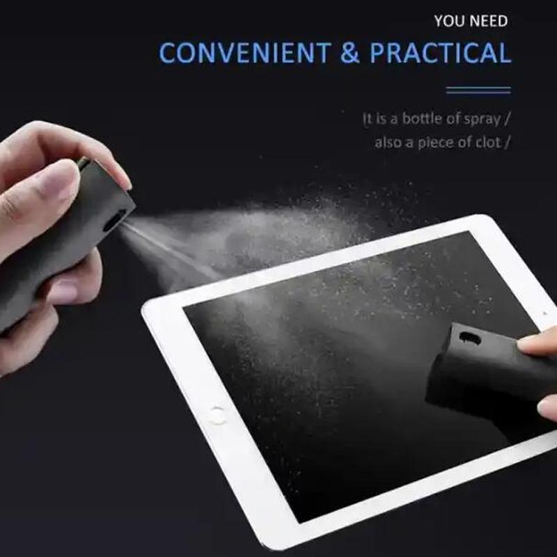 2 In 1 Phone Screen Cleaner Spray Portable Tablet Phone Touch Screen Cleaner Microfiber Cloth Set Glass Mini Cleaning Artifact