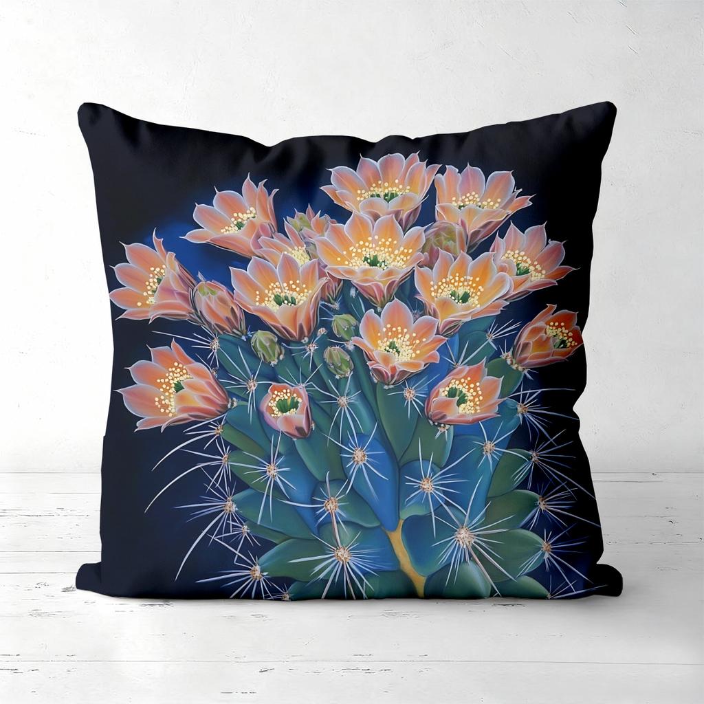 Cactus Flower Printed Throw Pillows for Home Decor Polyester Pillowcase, Sofa Decorative Cushion Cov Headboard Pillow