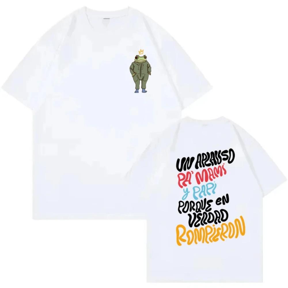 Bad Bunny Printed Cotton T Shirt Men's Clothing Casual Fashion Short Sleeved Top Women Harajuku High Quality Street Wear Short Sleeved Shirt