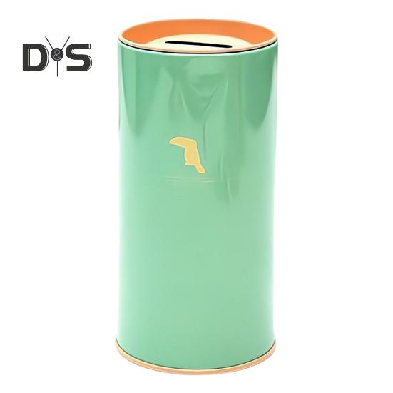 Hucha de Metal de Gran Capacidad con Diseño de Patrón Animal para Niños, Hucha Cilíndrica, Herramienta de Gestión Financiera