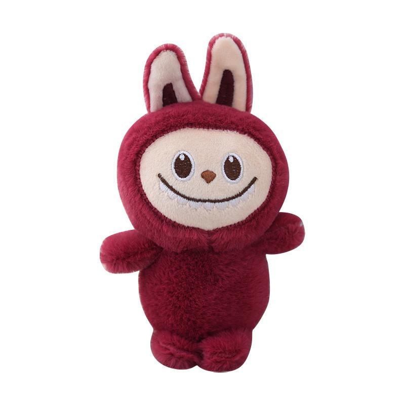 Plush Multicolour Keychain With Long Pile Fur And Pp Cotton Filling