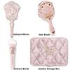 Flower Knows 9° Anniversario Set Trucco 4 Pezzi Specchio da Tavolo Pennello a Spatola Pettine Cushion Air Holder Pennello Blush