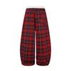 Amerikanischer Retro-Lässiger Stil Kordelzug Rote Karohose Frühling und Herbst Neue lockere Weitbeinige Hosen für Herren und Damen
