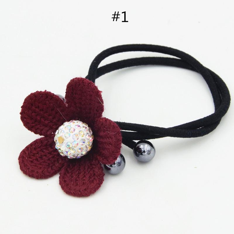 2-in-1 Elastic Floral Hair Tie for Winter & Autumn Natural