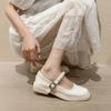 Fashion 2025 Girls Lolita Shoes Cosplay JK Uniform Footwear Woman Pearl Leather Belt Strap Flats Loafers Femme Mary Jeans Ballets Shoes