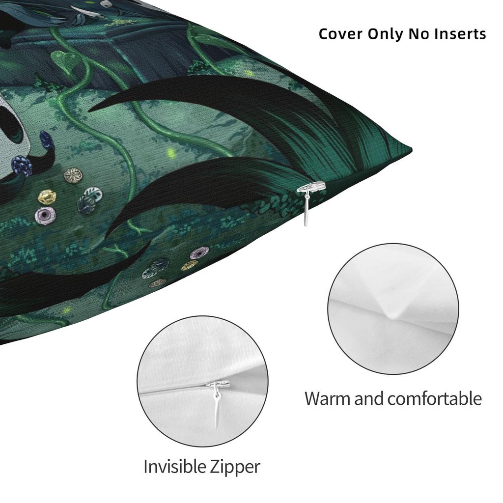 Hollow Knight Funny Games Pillow Covers Merchandise Soft Cushion Cover Decorative Pillow Case Cover Home Multiple Sizes