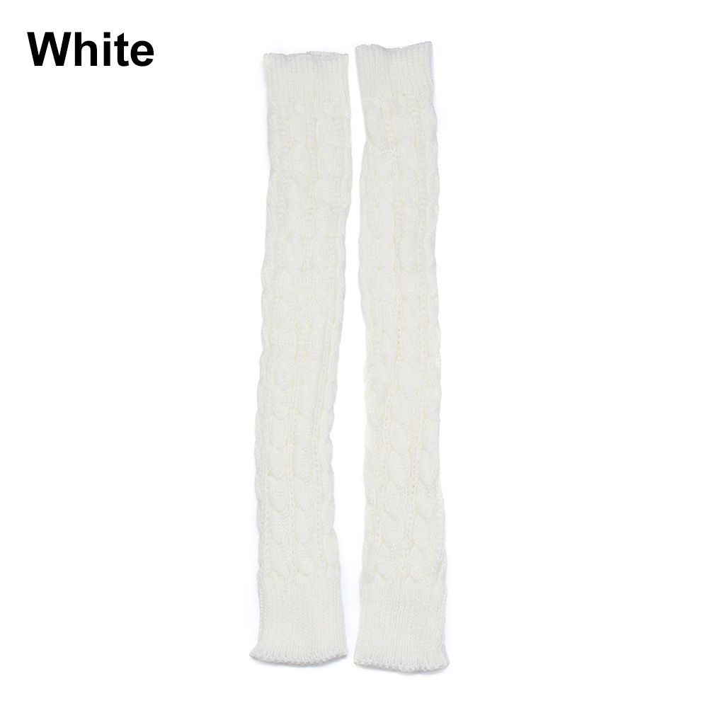 

Man Imitation Sleeves Clothing Accessories Twist Pattern Arm Warmers Knitted Mittens Long Gloves білий