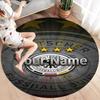 German Football Crest Custom Name Round Area Rug Carpet Rug For Living Room Bedroom Sofa Playroom Decor Nonslip Floor Mat