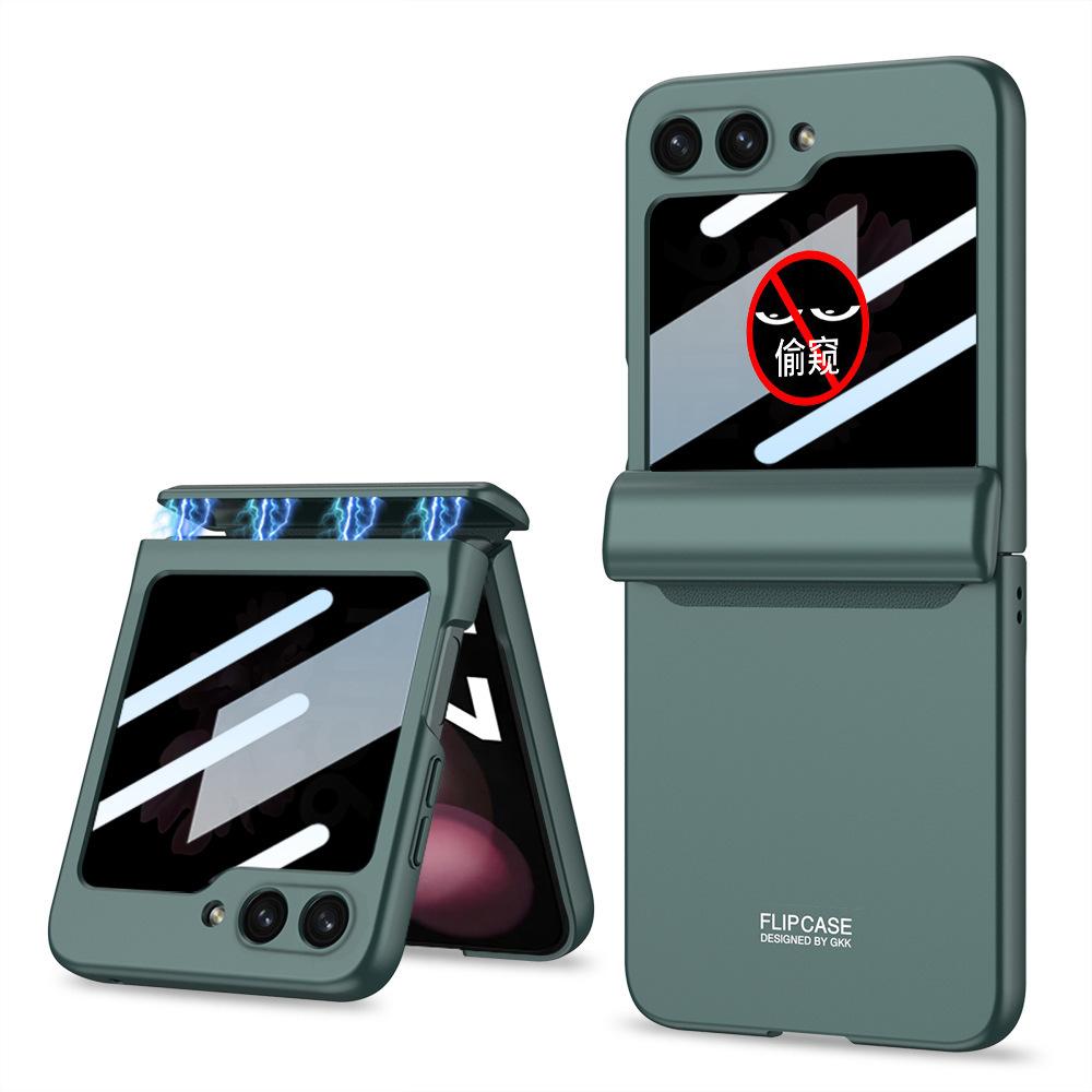 Applicable to Samsung Z flip1 mobile phone case magnetic hinge case film integrated anti-privacy glass flip1 anti-drop protective case