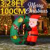 3.28FT Yard Party Decoration Inflatable swim circle Santa Toys LED Light Xmas Home Ornaments Supplies Christmas Holiday Gifts