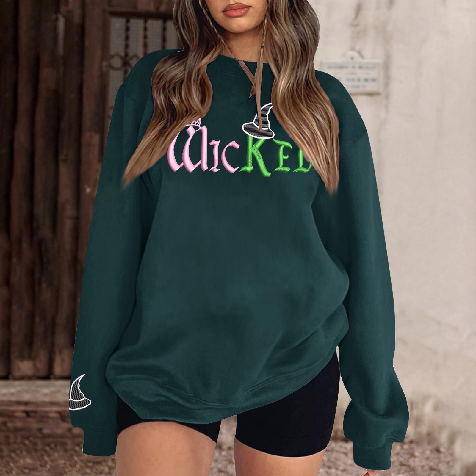 

Женская повседневная модная блузка с длинным рукавом и круглым вырезом с принтом и пуловером XXL