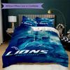 Detroit Lions Pattern Bedding uilt Set uilt Cover Pillowcase Home Decoration Birthday Gift (1*duvet cover + 2*pillowcase without core)