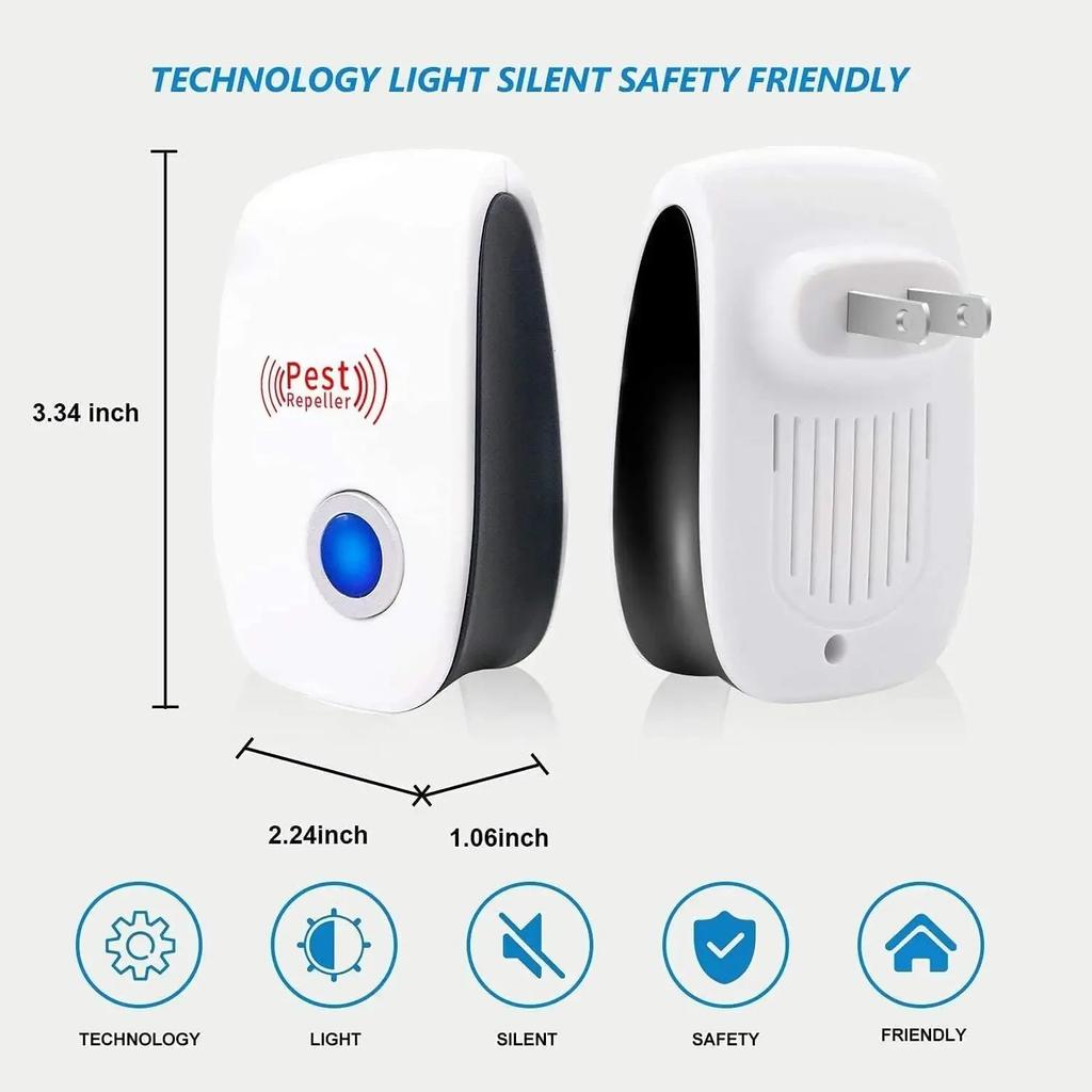 1pc-Ultrasonic Pest Repeller Electronic Plug In Sonic Repellent Pest Control for Bugs Mice Insects Spiders Mosquitoes