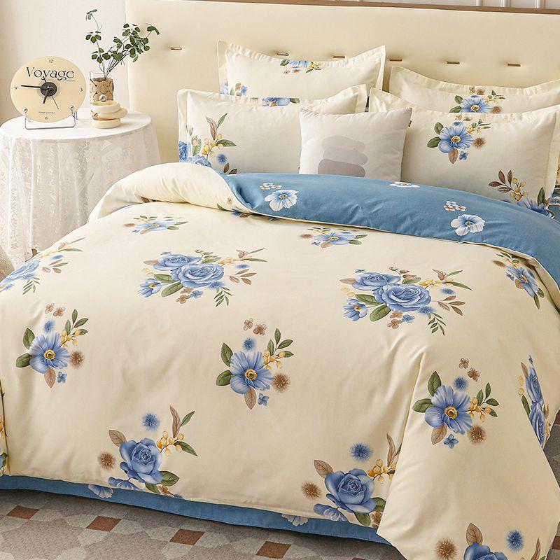 3D Digital Printed Thickened Twill Brushed Quilt Cover and Pillowcase Single and Double Bedding Three-piece Set