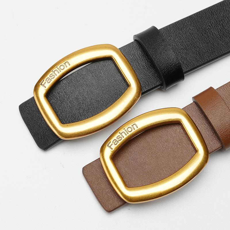 Women's Genuine Leather Belt Cowhide Small Fragrant Fairy Belt Sweet and Cute Trouser Belt