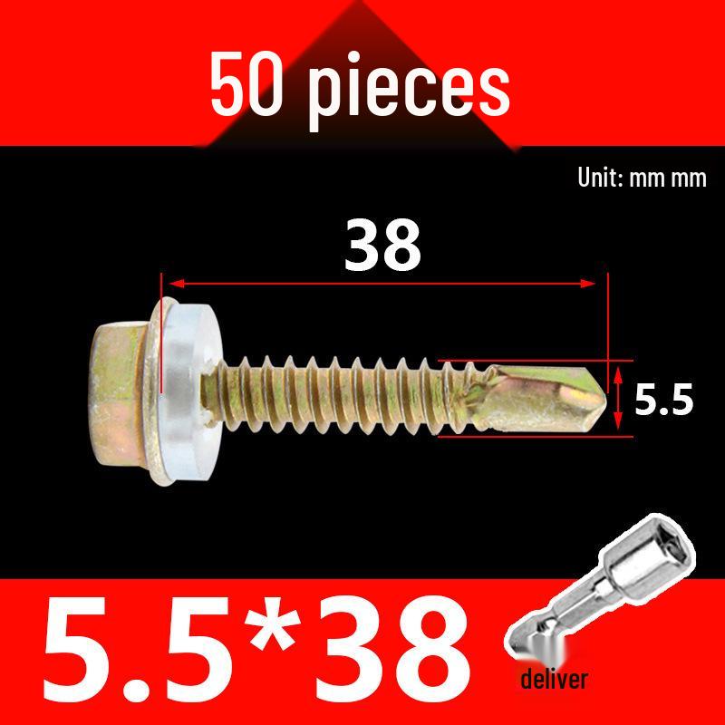 KI9S Stainless Steel Self-Drilling Hex Screw for Tile & Iron, M4