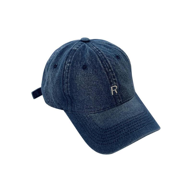 Stylish Lettered Denim Baseball Cap For Women And Men Adjustable Spring Summer Wear