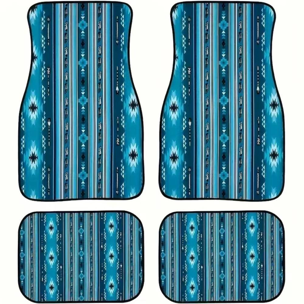 4Pcs Heavy Duty Persian Carpet Bohemian Car Floor Protector Rugs  for Front Rear Seats