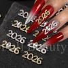 New Nail Art Three-dimensional Nail Art Jewelry New Year's Number 2026 Metal Nail Art Jewelry