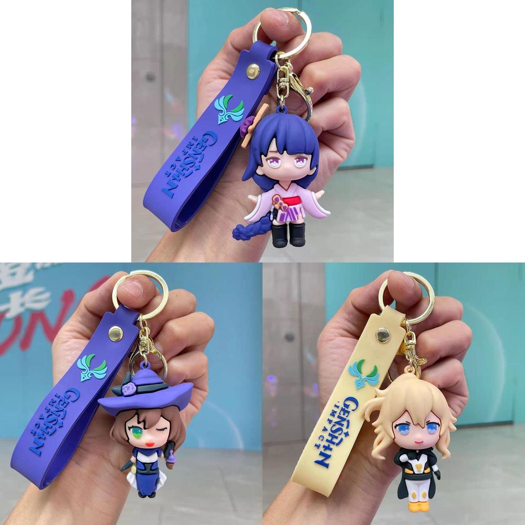 Genshin Impact And Naruto Silicone Keychain Figurine Collectible For Anime Fans