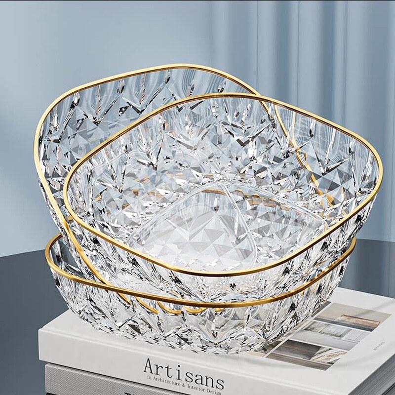 Trendy Diamond Texture Plastic Fruit & Candy Dish