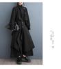 Dark Style Ruffle Neck Long Sleeve Casual Shirt