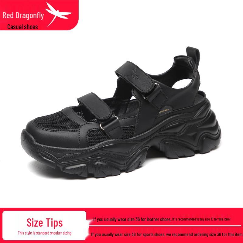 Red Dragonfly Women s White Platform Sandals: Thick Sole, Low-Top, Summer 2024 Sports Beach Shoes 40