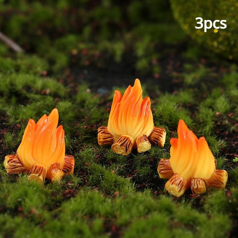 1/3 Pcs Fairy Garden Drunk Gnomes Miniature Ornaments Set Mini Dwarf Bonfire Statues for Planter Flowerpot Decor Accessories