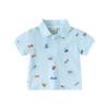 Boys Printed Polo Shirt Short Sleeve Collared T Shirt Casual Summer Fashion Top Clothing for Toddler and Kids