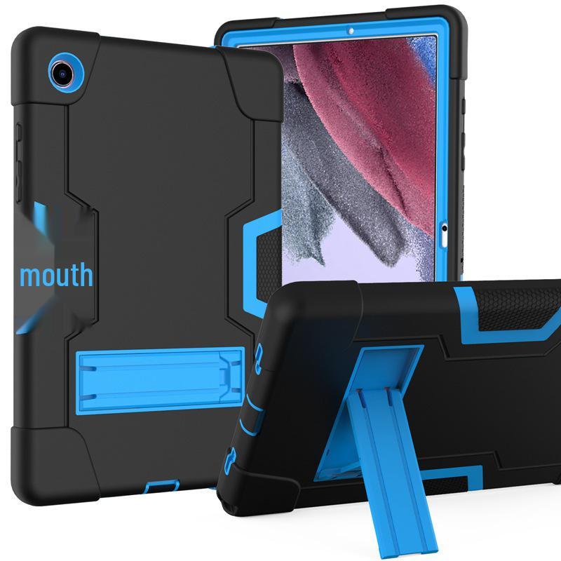 Color Block Protective Case for Samsung Tab A9 Plus - Silicone & PC Three-Proof Drop Protection